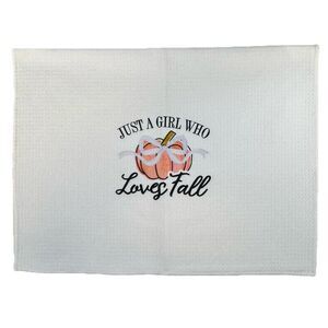 Dish‎ Towel Decorative Just A Girl Who Loves Fall Pumpkin Decor Thanksgiving